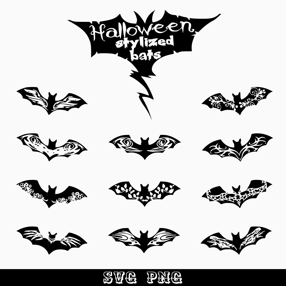 Bunch of bats that are on a white background.
