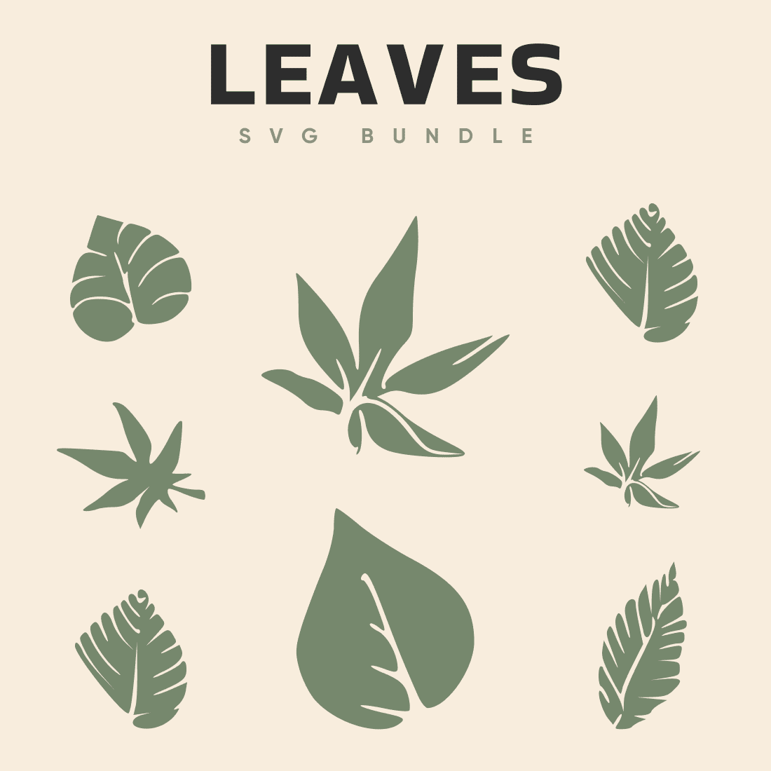 Leaves SVG - preview image.