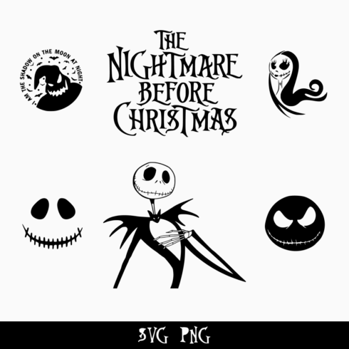 Nightmare before christmas svg bundle main cover.