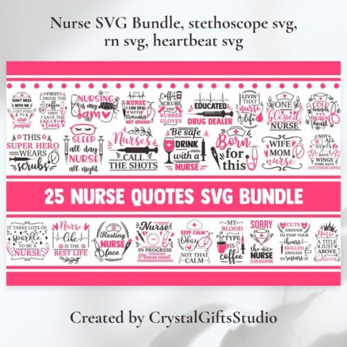 Nurse SVG Bundle main cover.