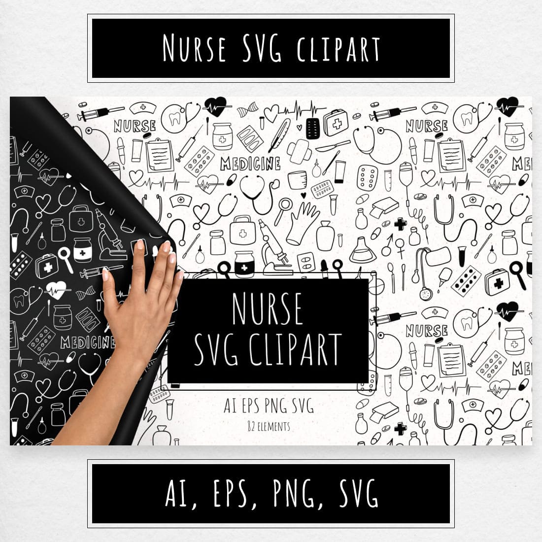 Nurse SVG clipart main cover.