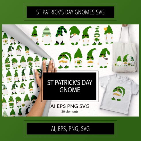 St patrick's day gnomes SVG main cover.