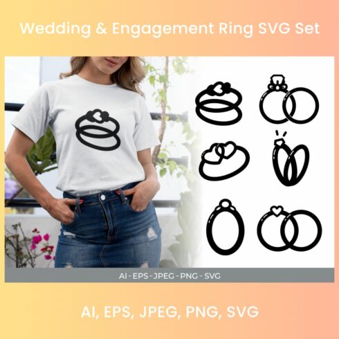 Wedding & Engagement Ring SVG Set main cover.