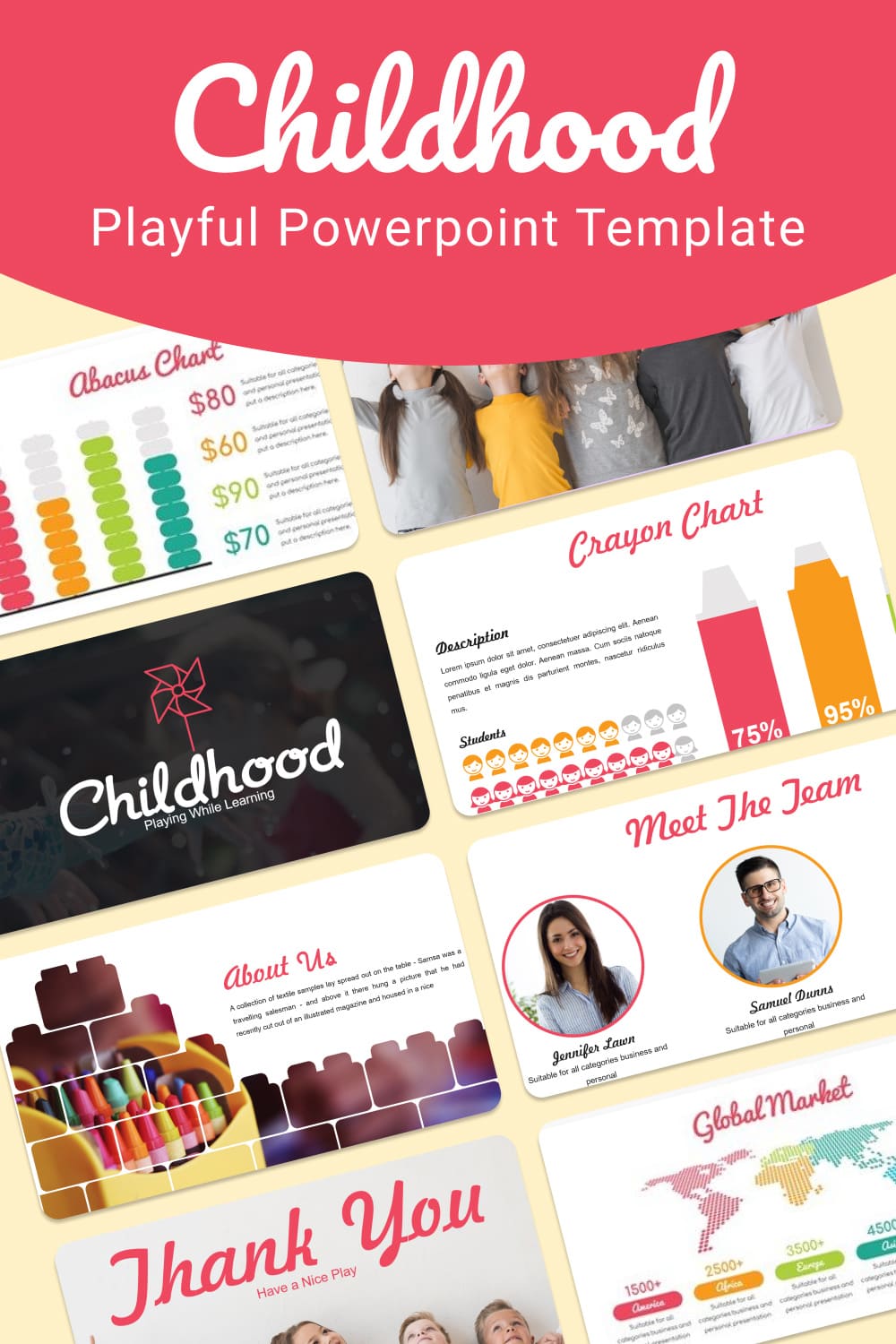 Childhood - Playful Powerpoint in different colors.