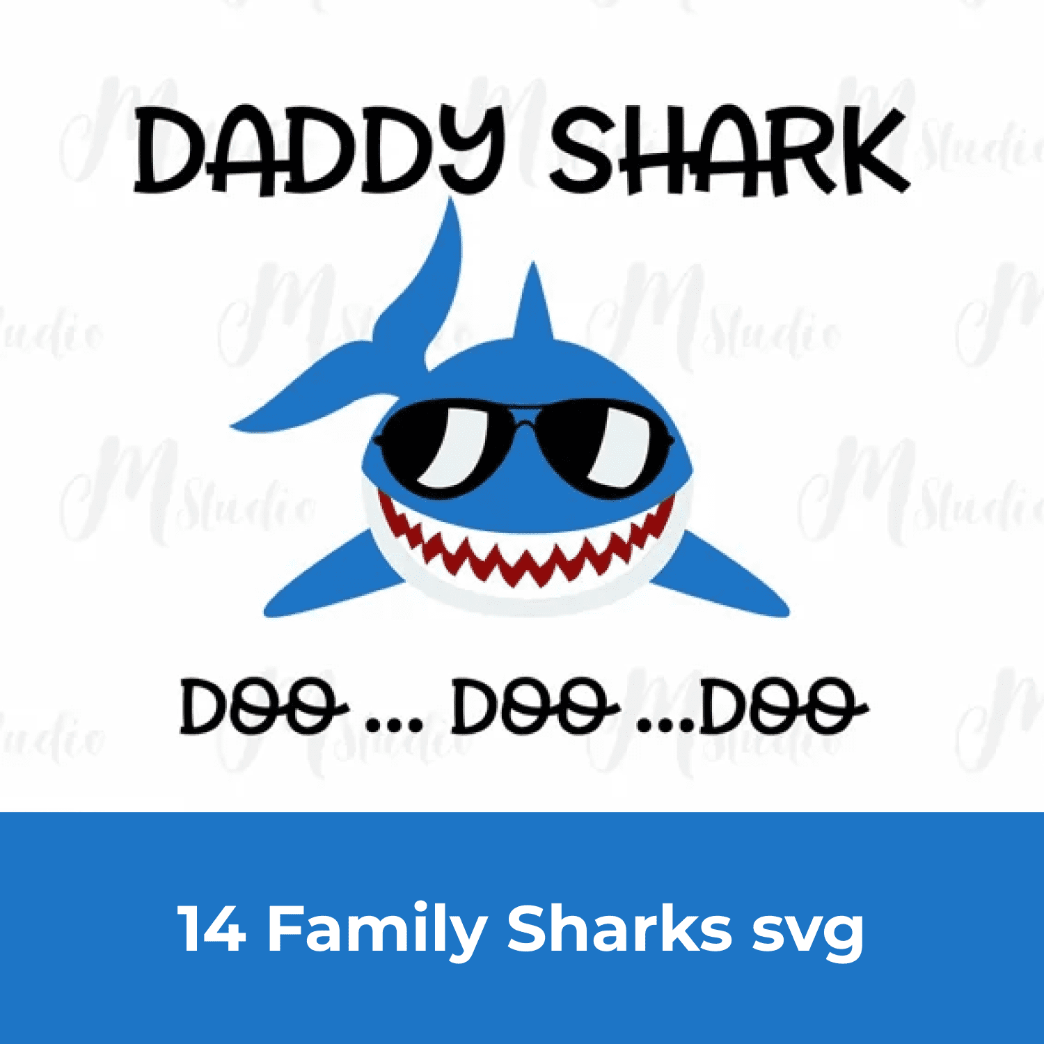 14 Family Sharks svg cover.
