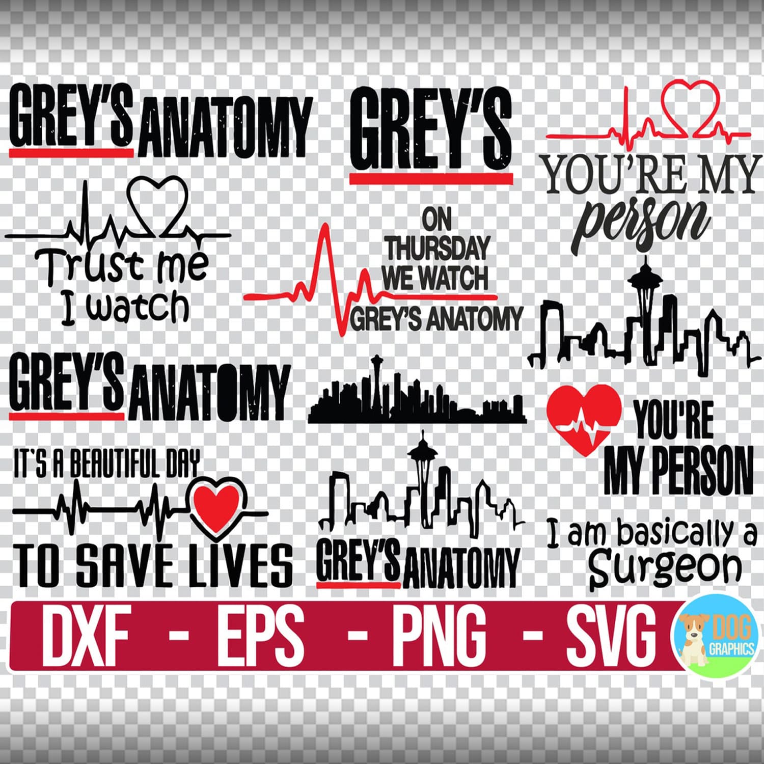 Greys Anatomy SVG cutting files cover.