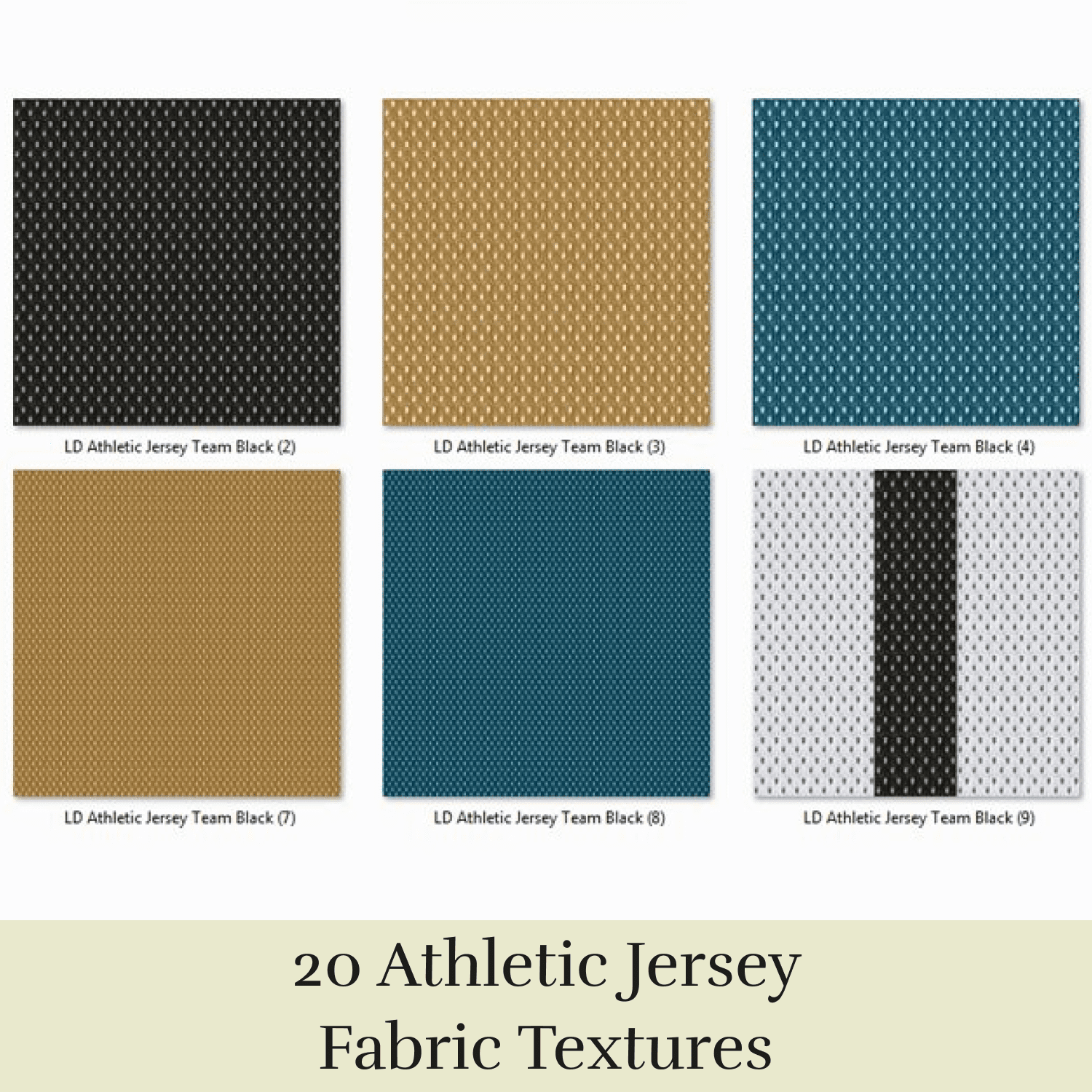 20 athletic jersey fabric textures cover.