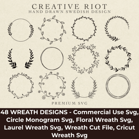 48 Wreath Designs - Commercial Use SVG – MasterBundles