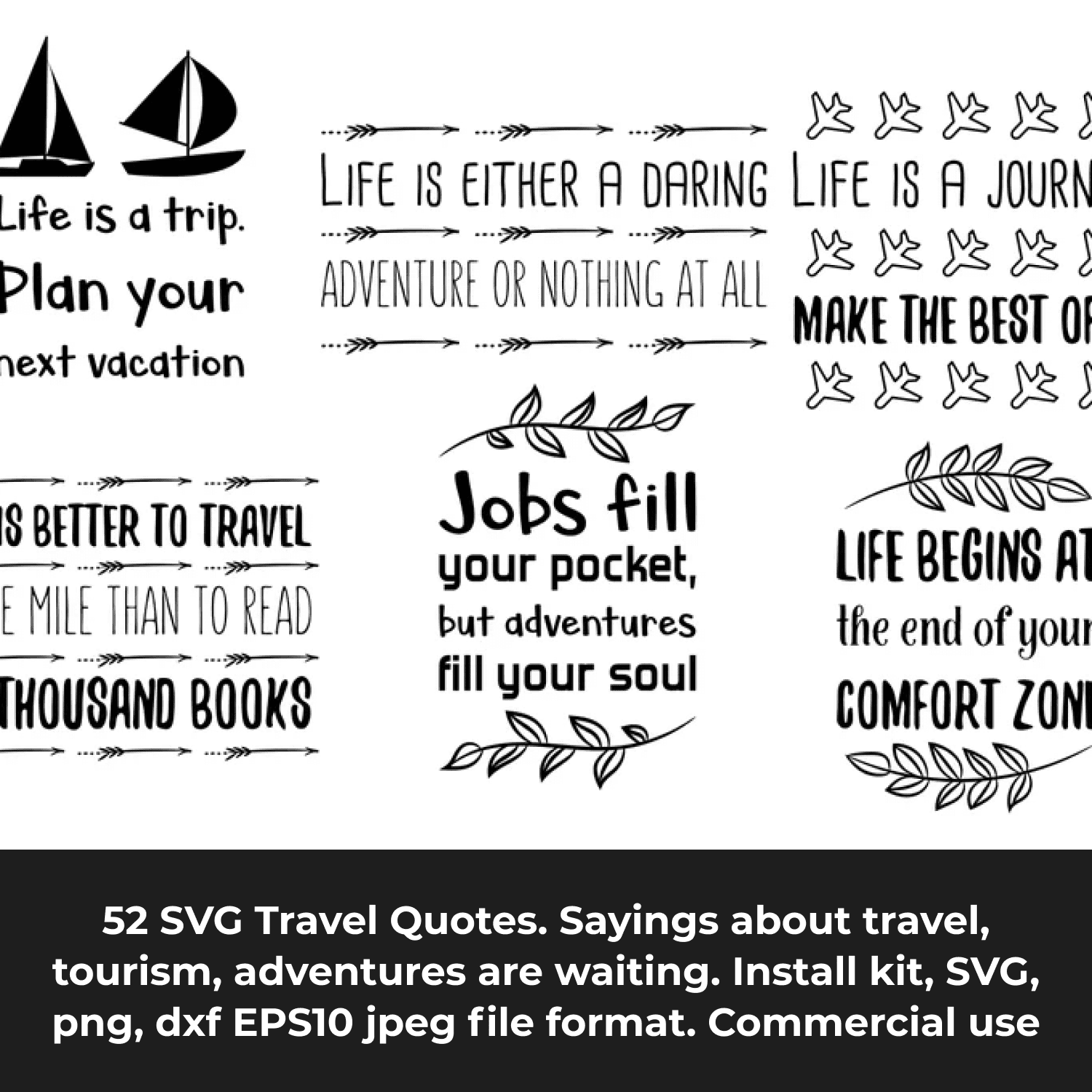 52 SVG travel Quotes cover.