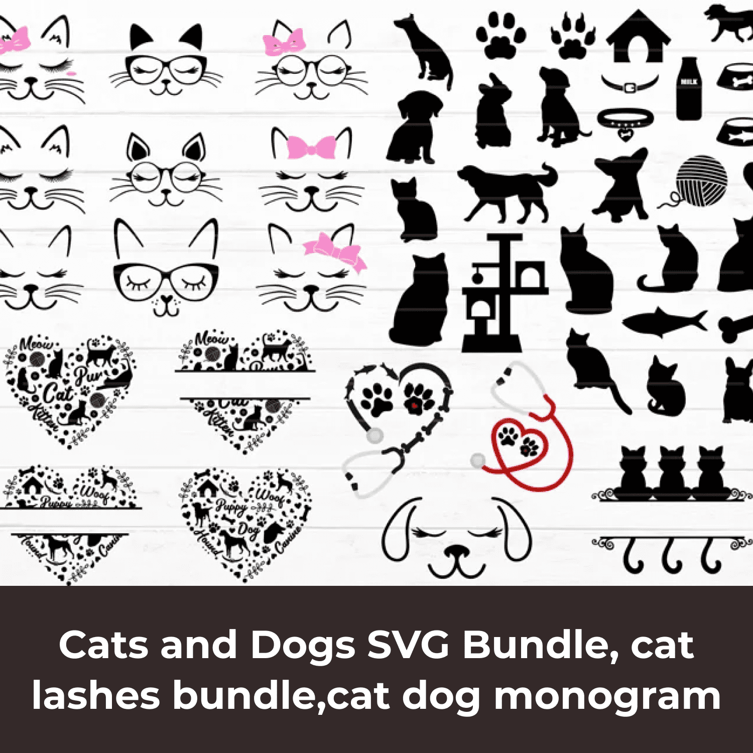 Cats and dogs svg bundle.