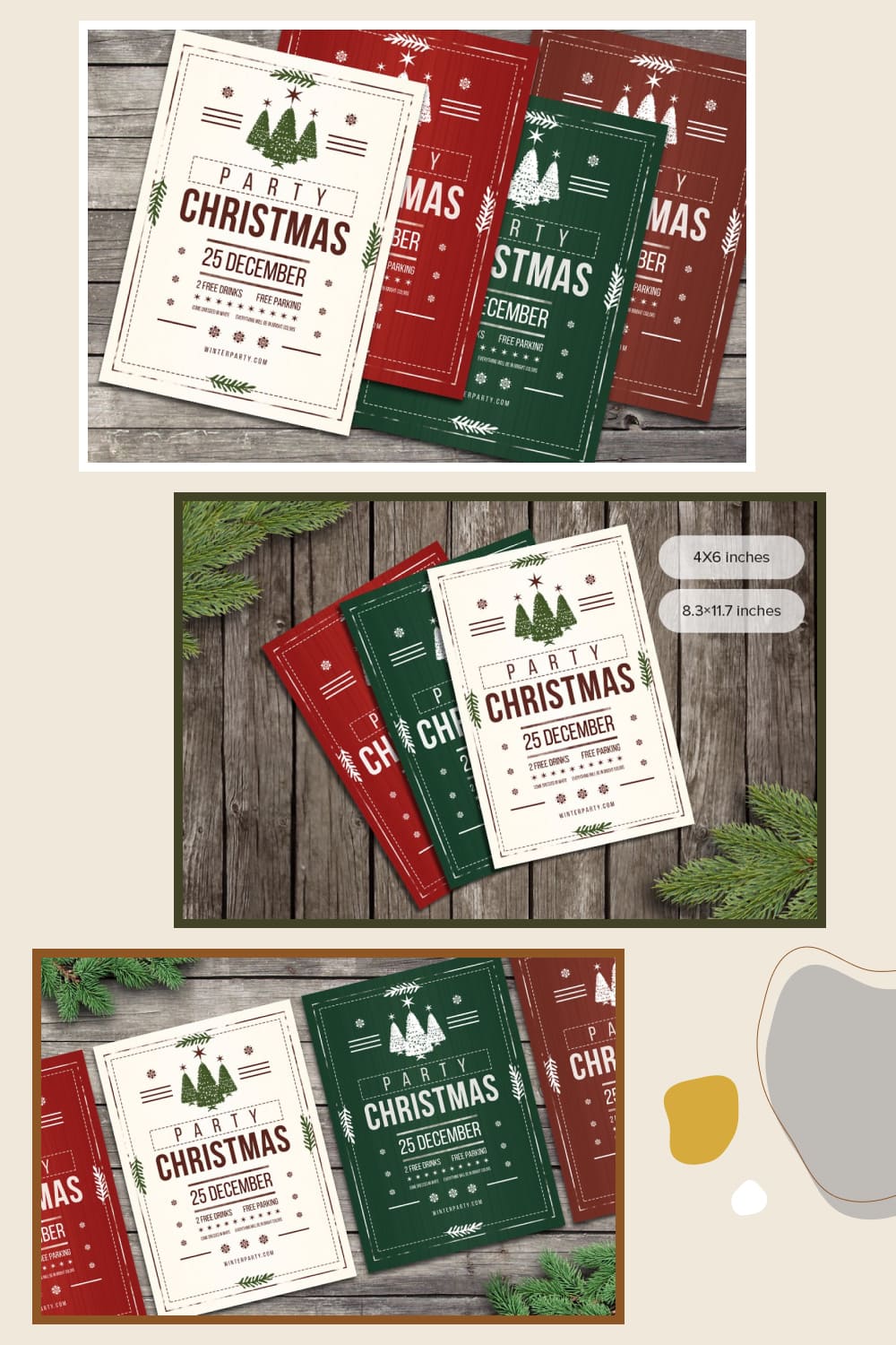 Christmas Flyers Party Rustic.