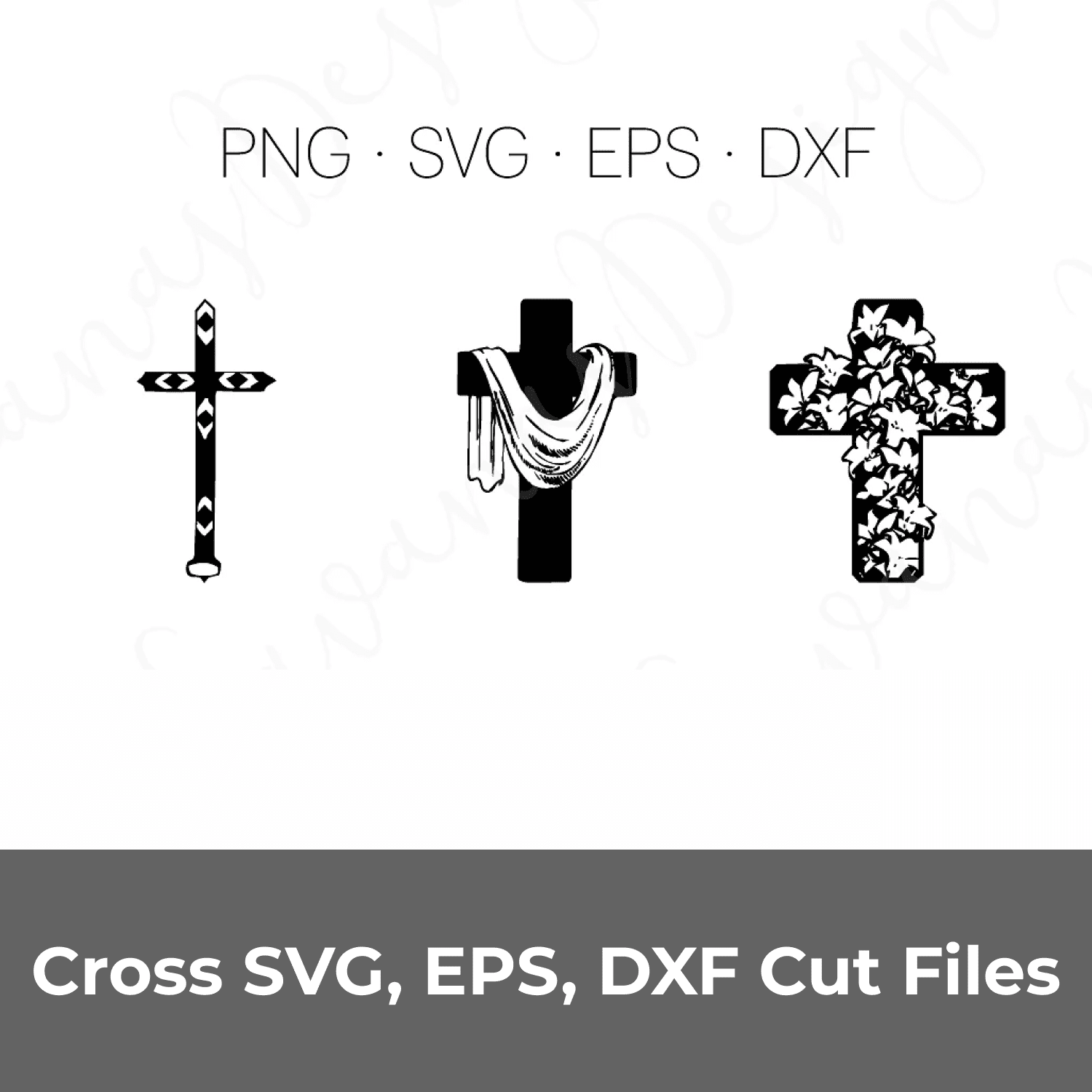 Cross SVG, EPS, DXF Cut Files cover.