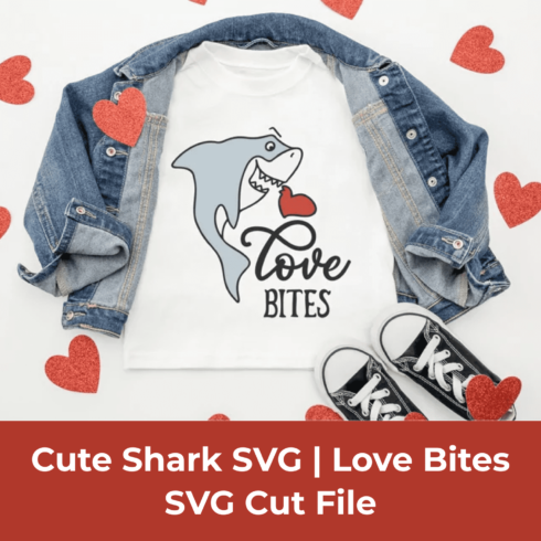 Cute Shark SVG | Love Bites SVG Cut File.