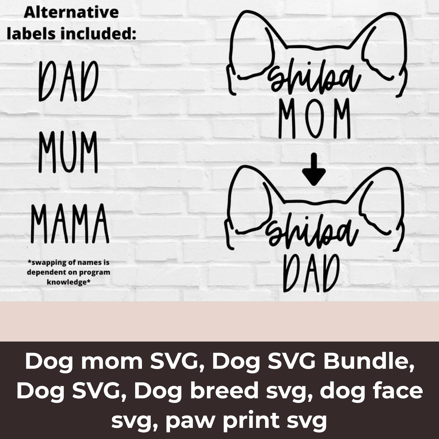 Dog mom SVG cover image.