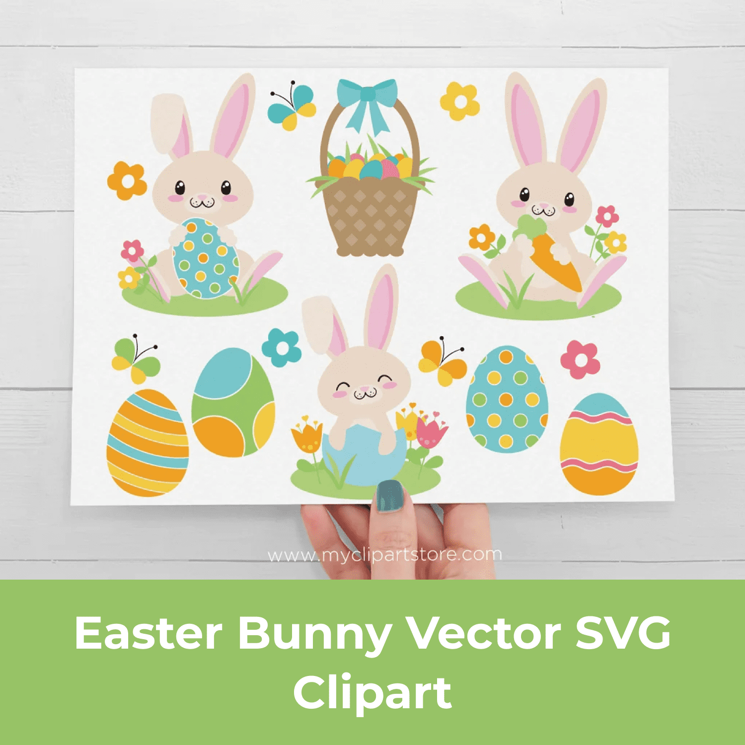 Easter Bunny Vector SVG Clipart | Master Bundles
