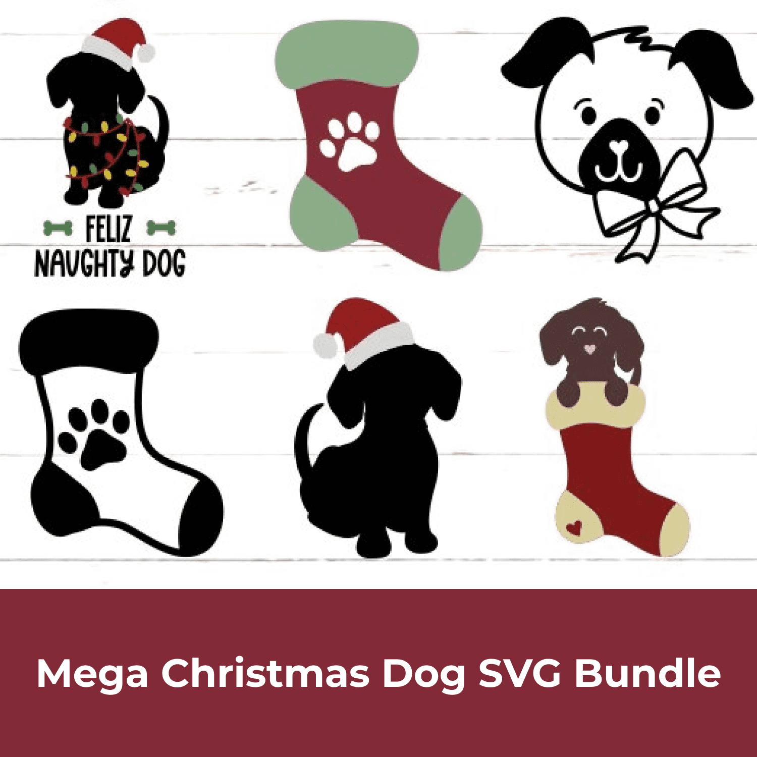 Mega Christmas Dog SVG Bundle cover image.