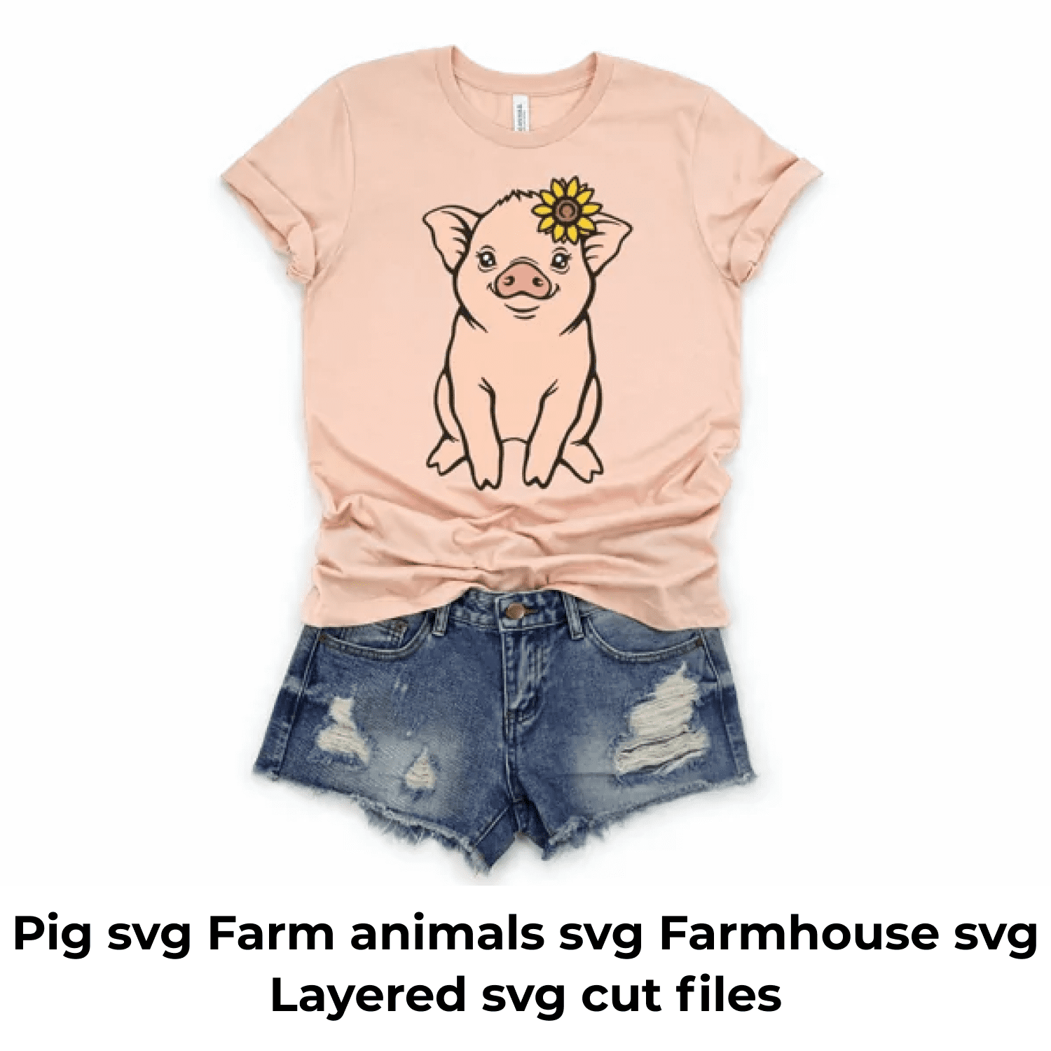 Pig svg Farm animals svg Farmhouse svg Layered svg cut files cover.