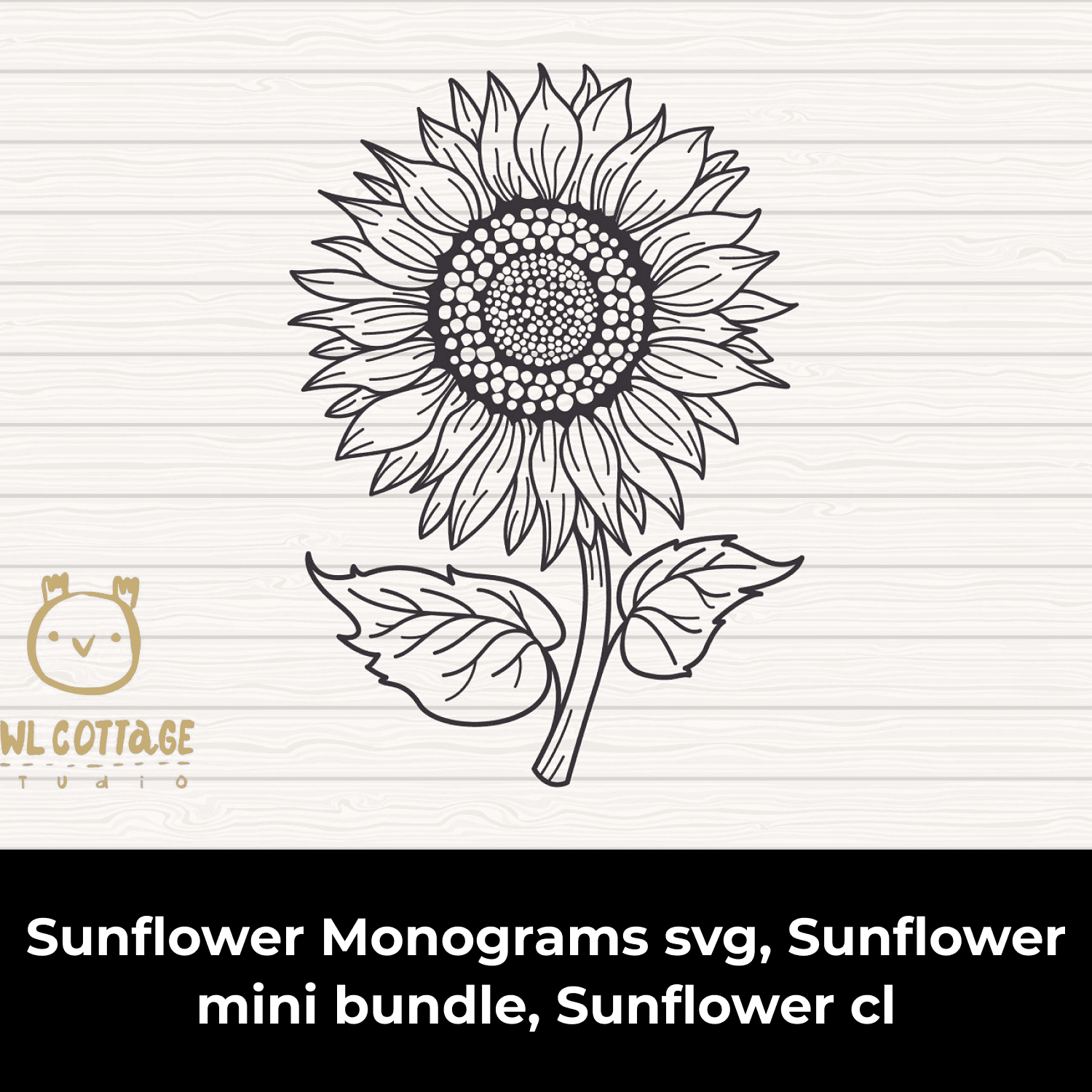 Sunflower Monograms svg, Sunflower mini bundle cover.
