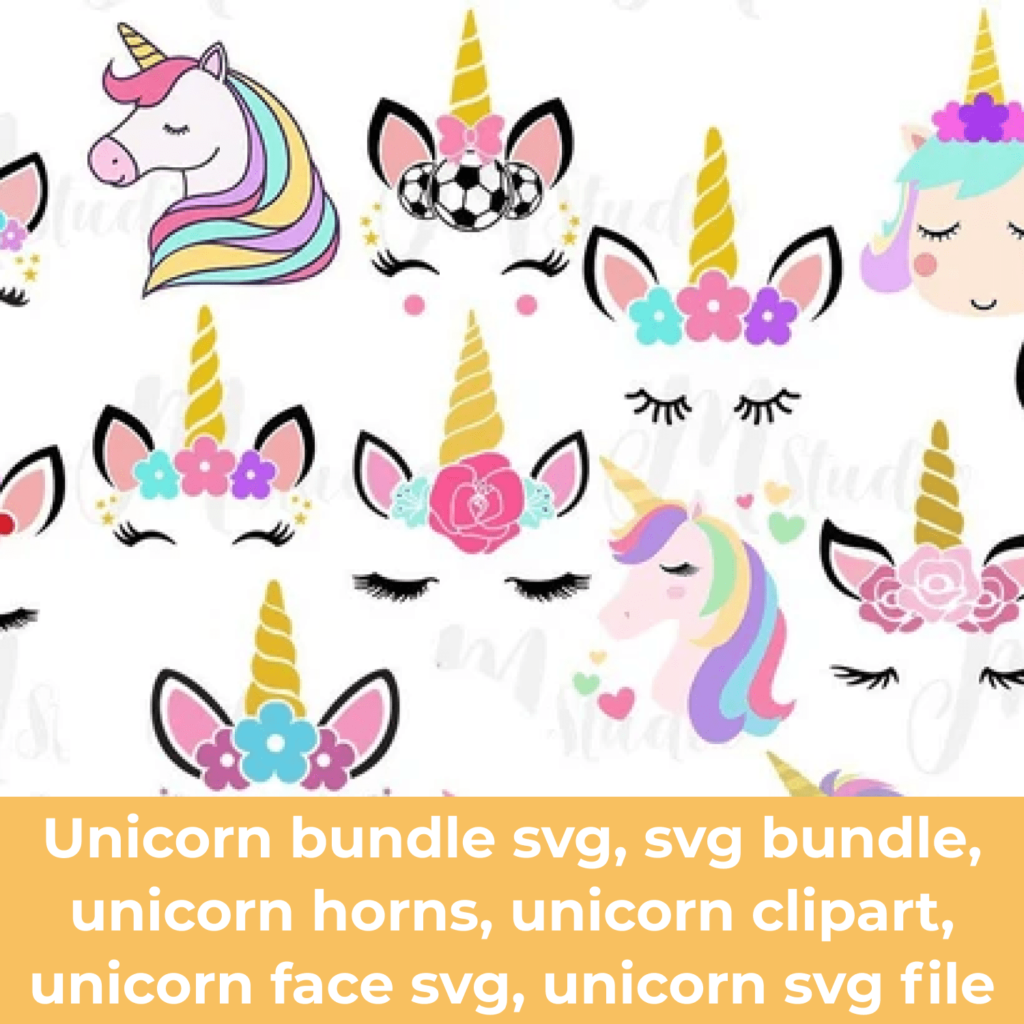 Unicorn Face SVG Files - MasterBundles