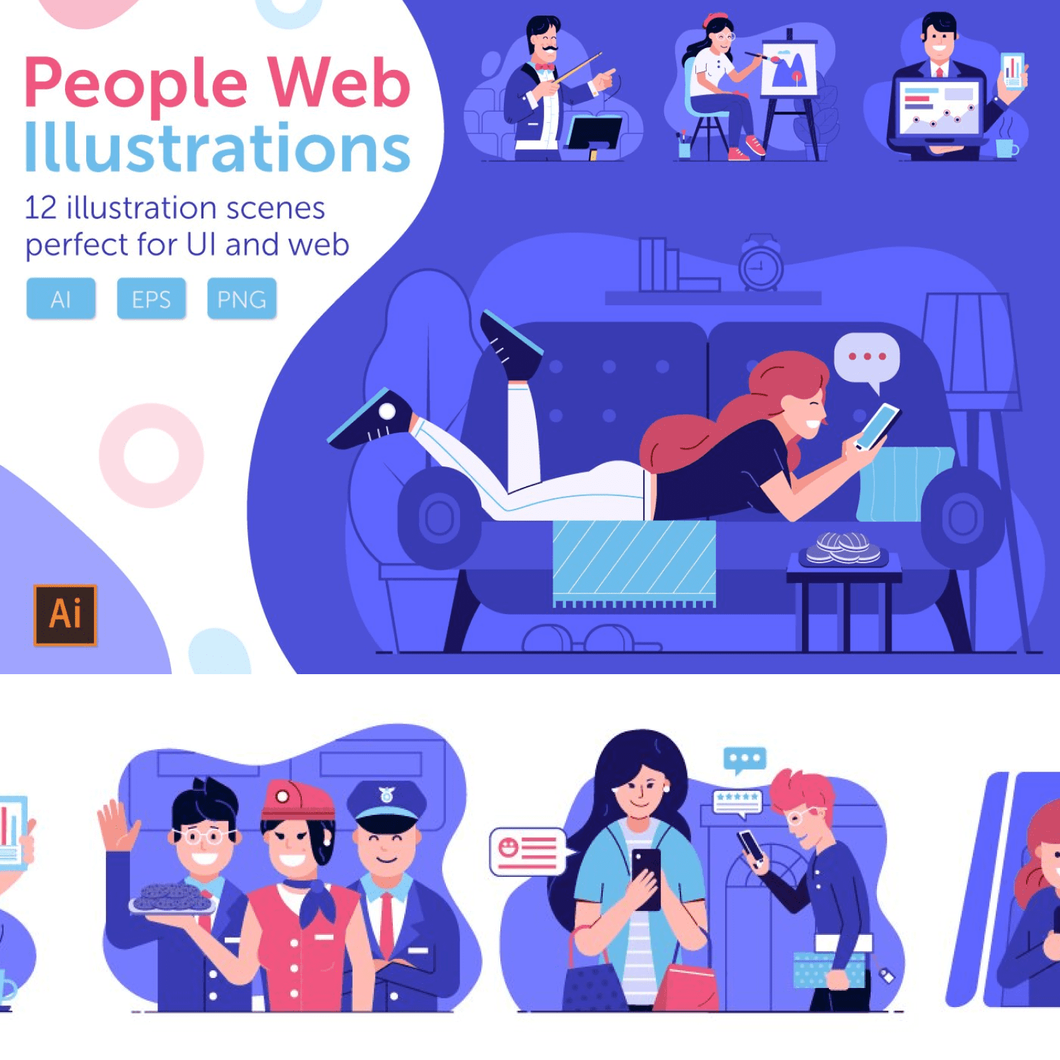 Save Web Marketing People Illustrations cover.
