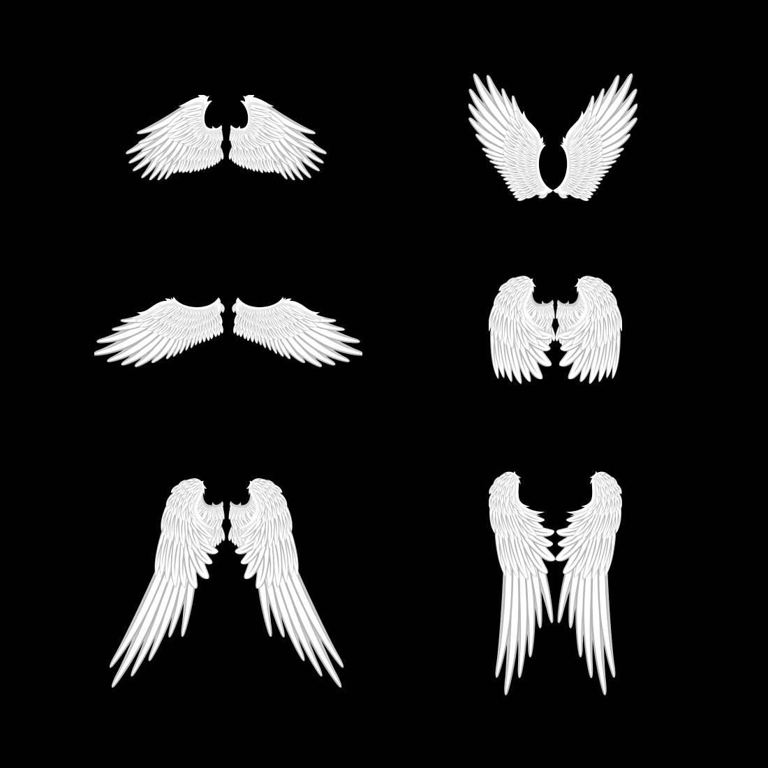 Angel wings svg bundle cover image.