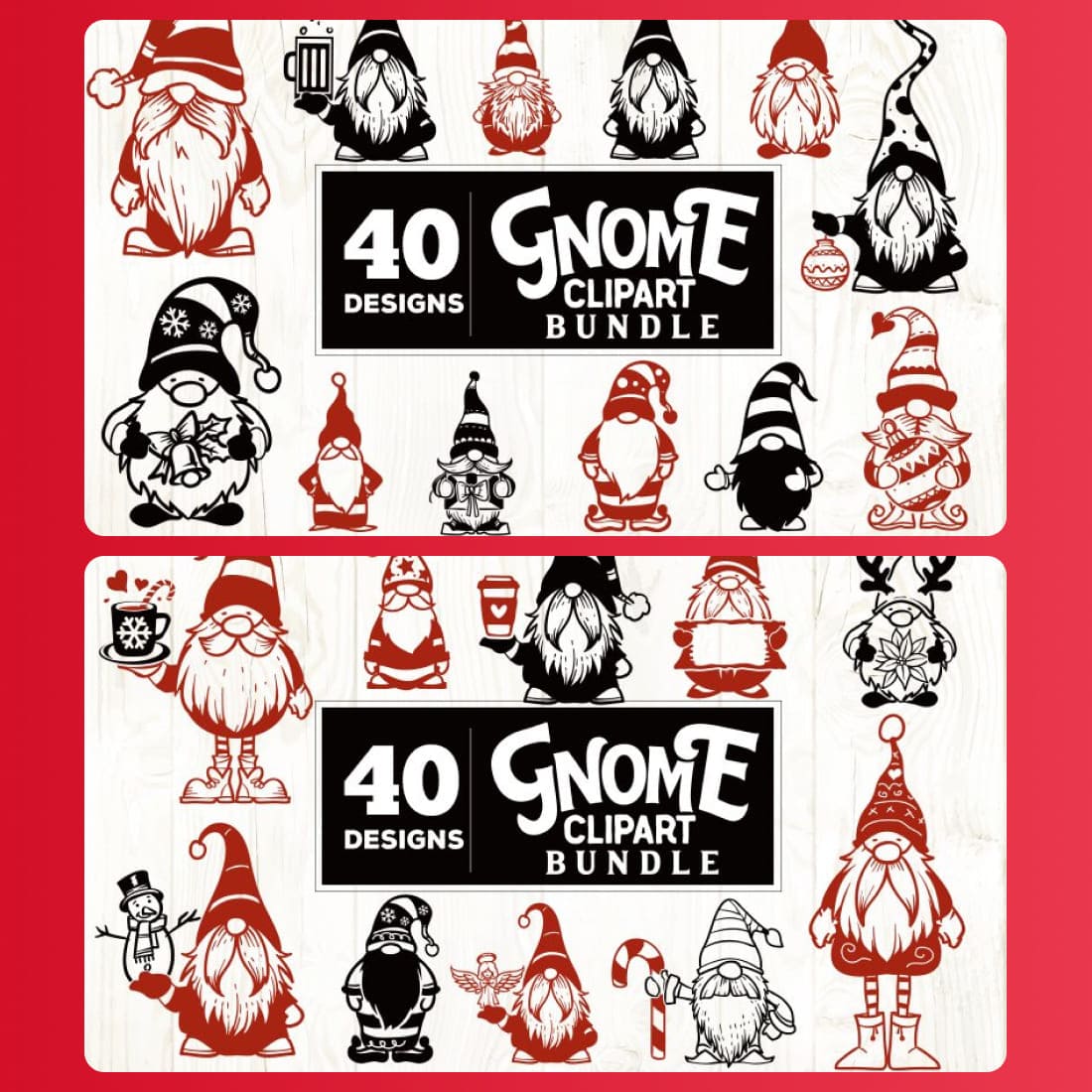 Christmas Gnomes SVG bundle Gnome clipart SVG 40 designs cover image.