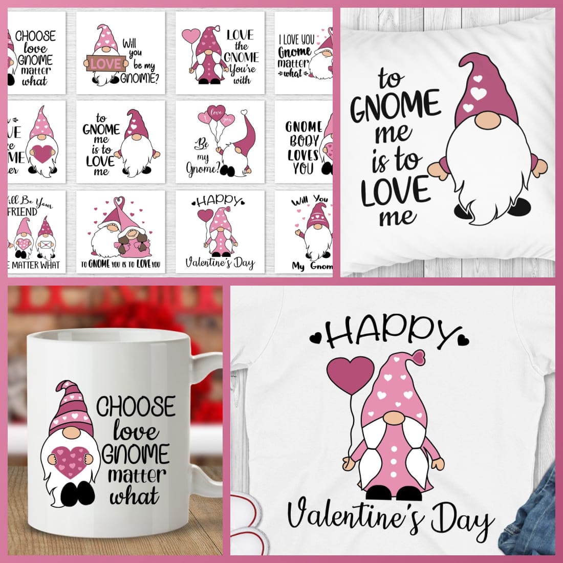 Love Gnomes, Valentine's Day SVG Bundle cover image.