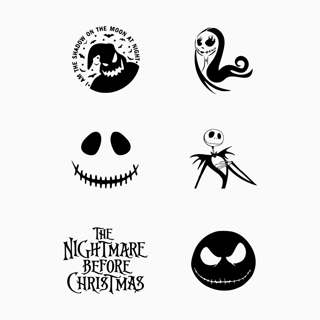 Nightmare before christmas svg bundle cover image.