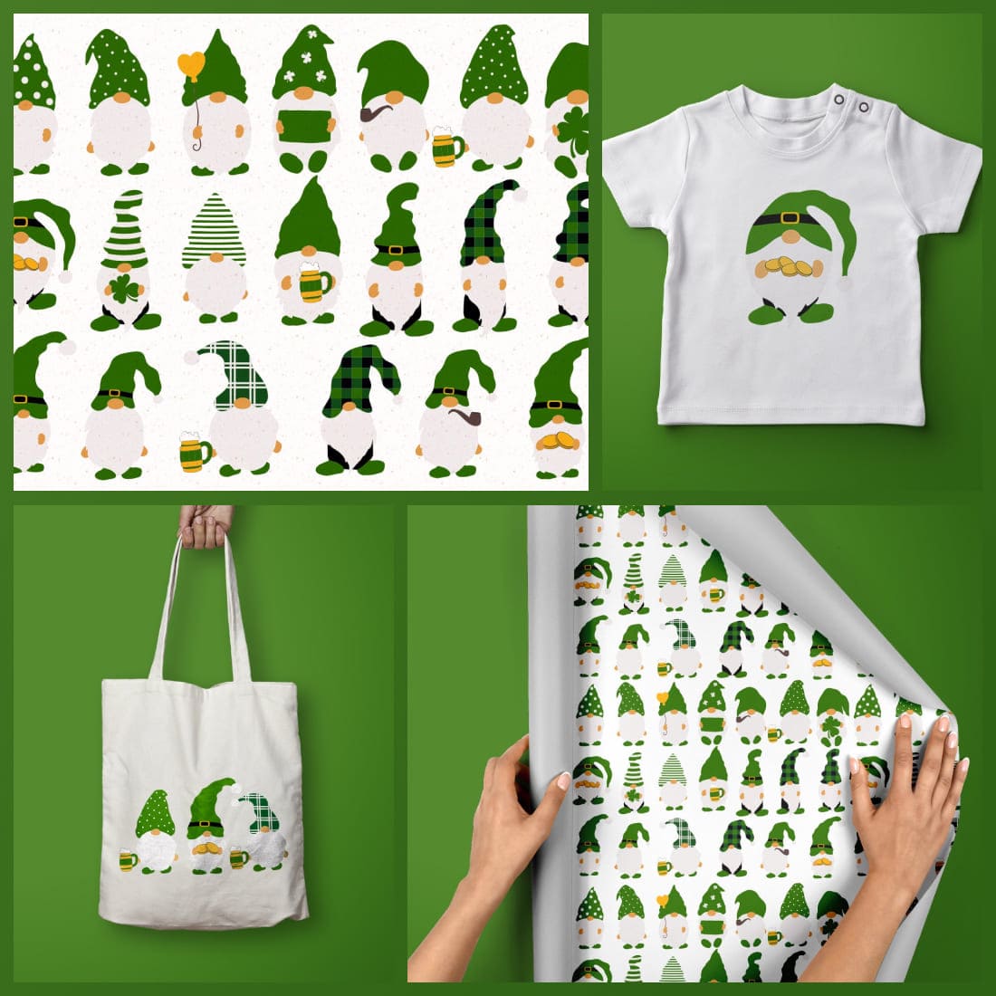 St patrick's day gnomes SVG cover image.