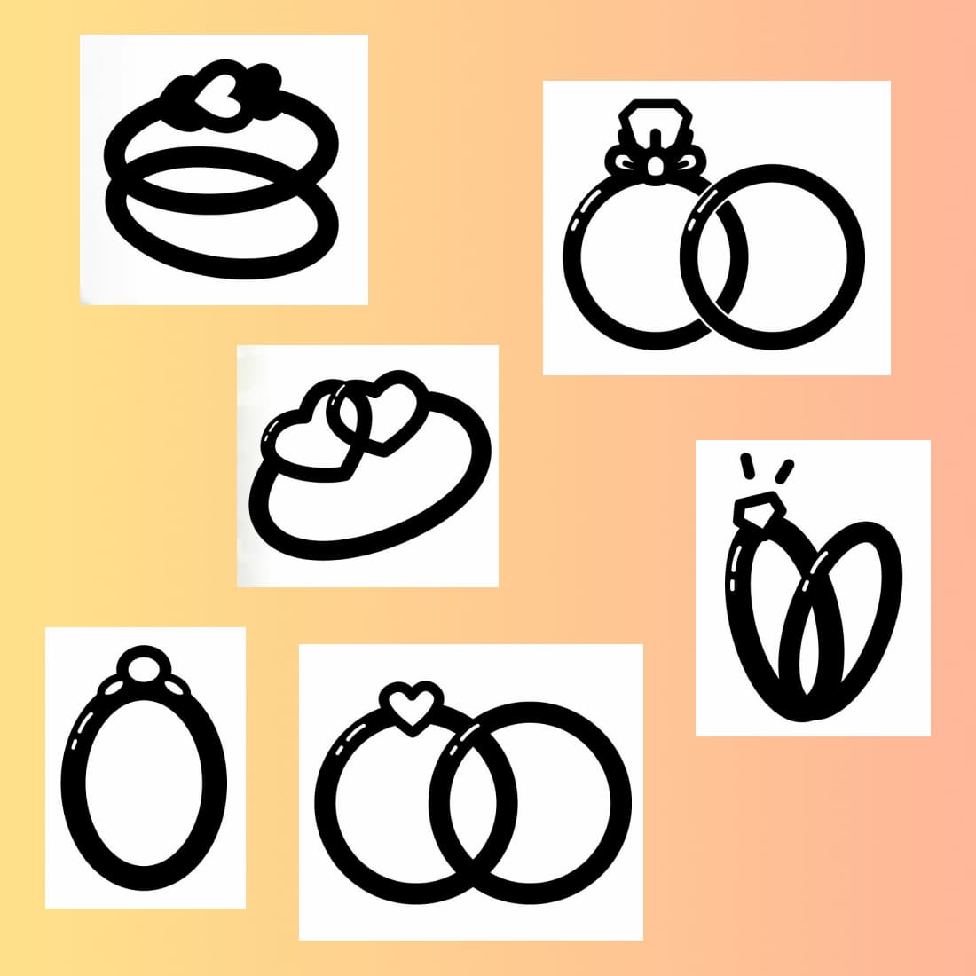 Wedding & Engagement Ring SVG Set cover image.