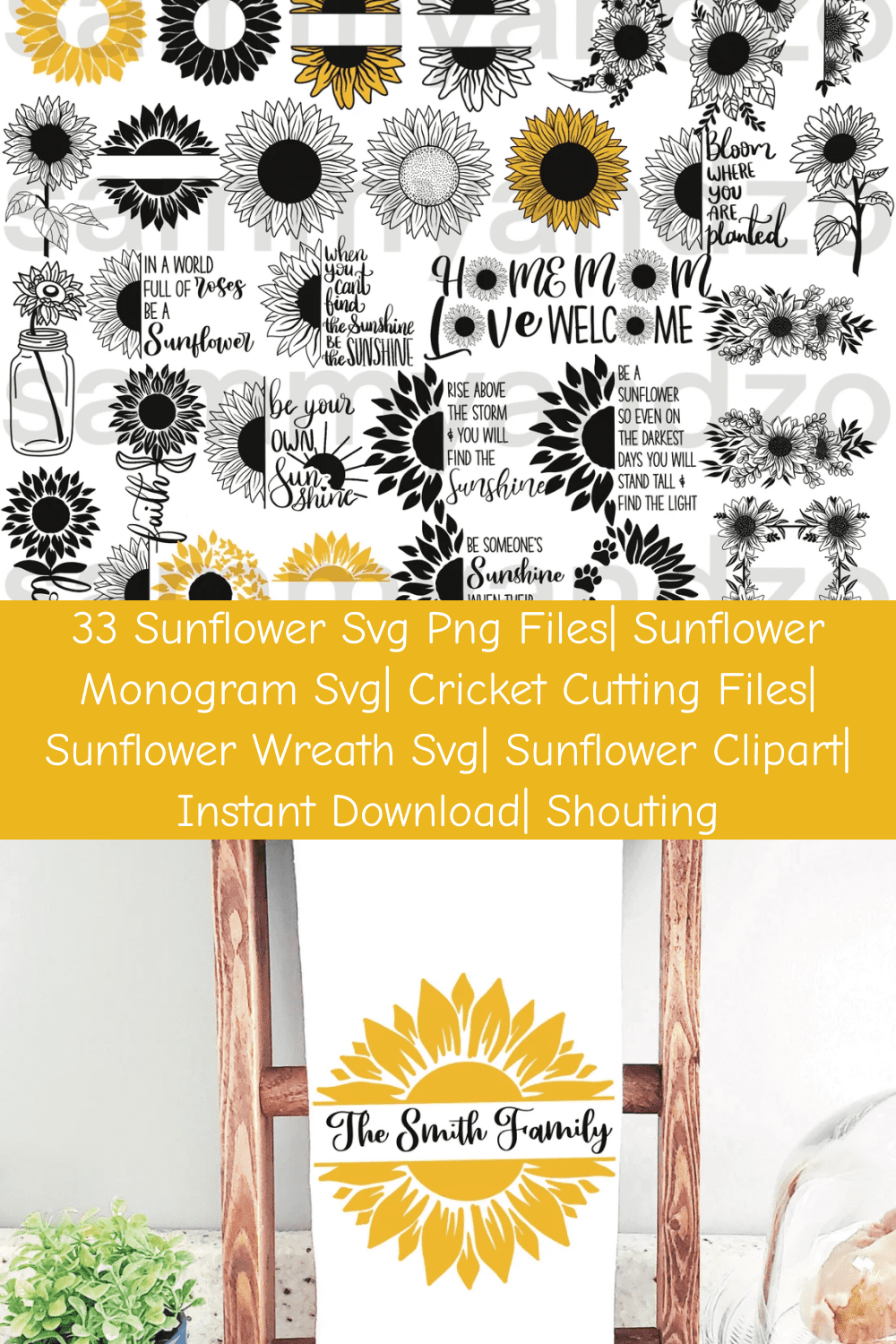 03 33 sunflower svg png files sunflower monogram svg cricket cutting files sunflower wreath svg sunflower clipart instant download shouting pinterest