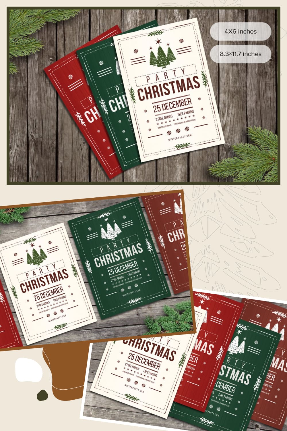 03 christmas flyers party rustic pinterest