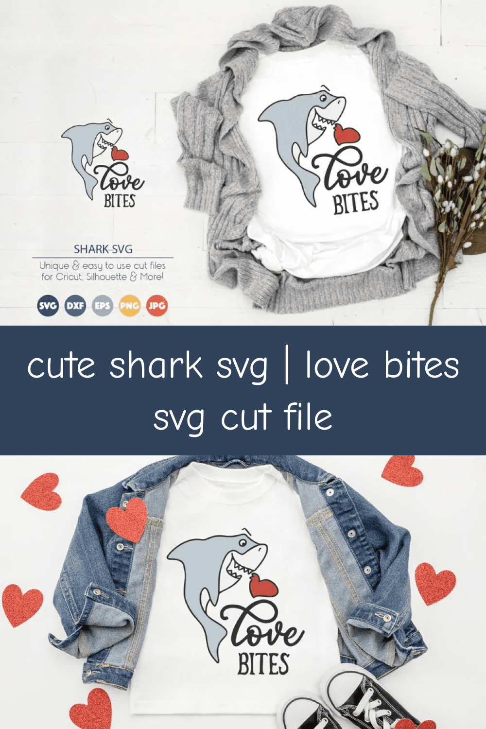 Cartoon Baby Shark SVG, DXF, EPS, and PNG Cut Files Bundle.