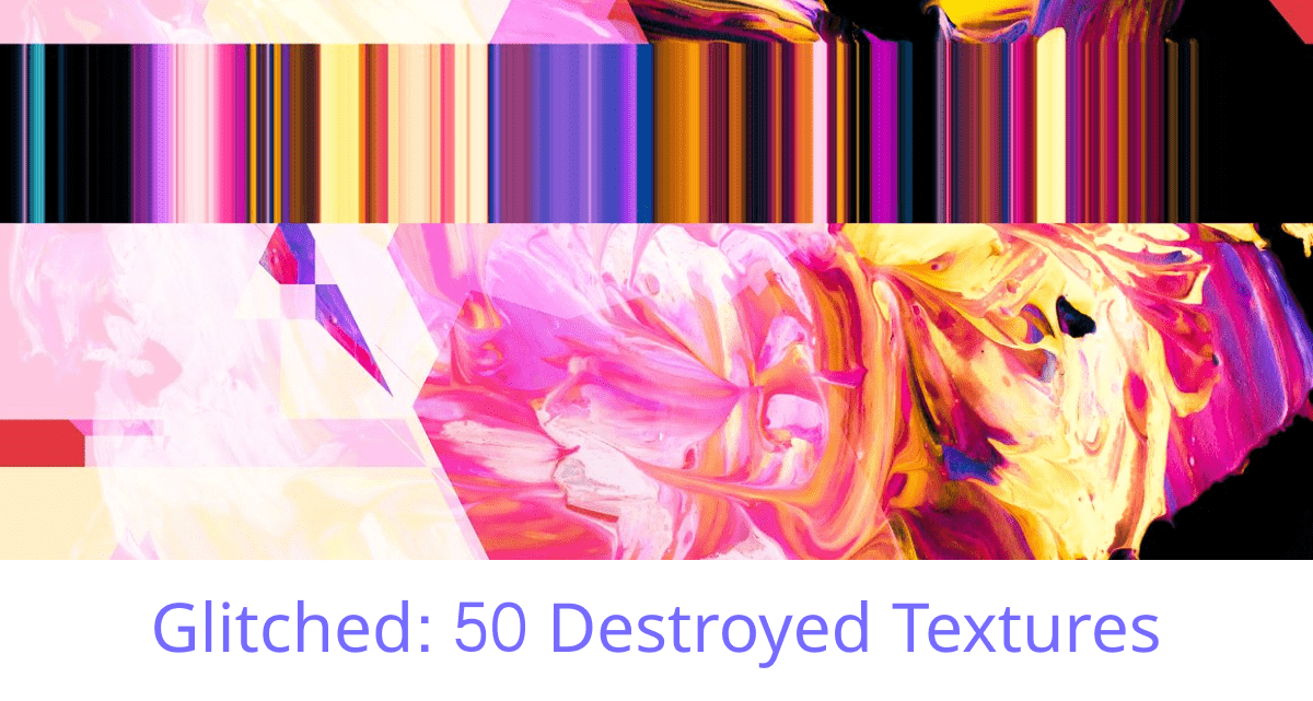 Glitched Destroyed Textures preview of Pinterest image.