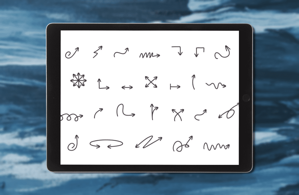 Hand Drawn Arrows Font - tablet.