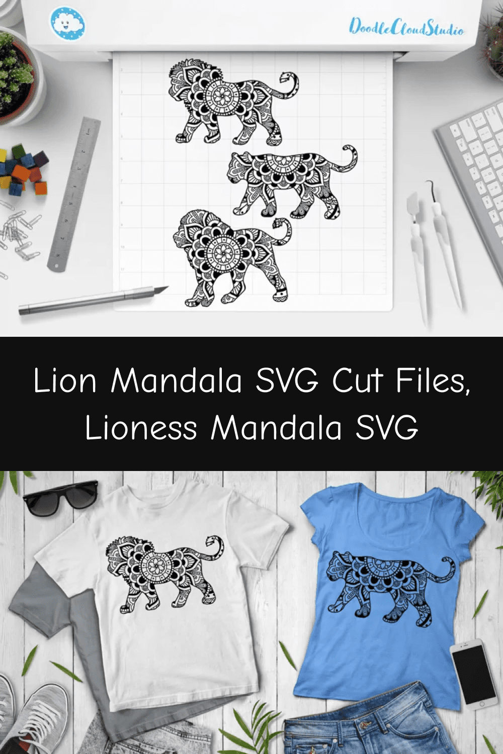 03 lion mandala svg cut files lioness mandala svg pinterest