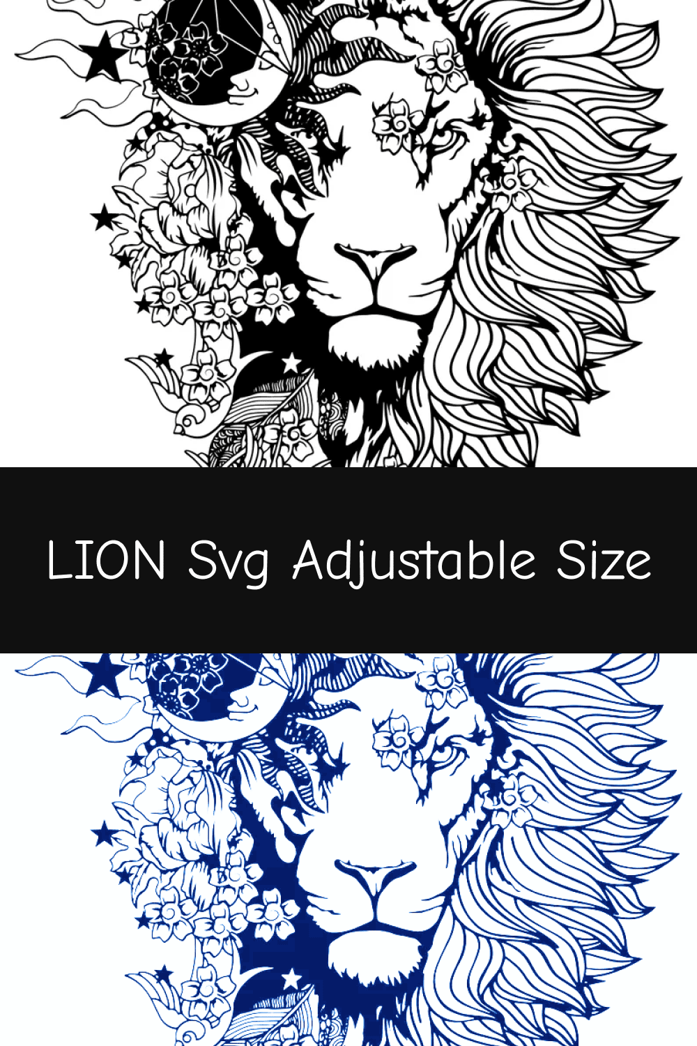 Lion SVG Adjustable Size.