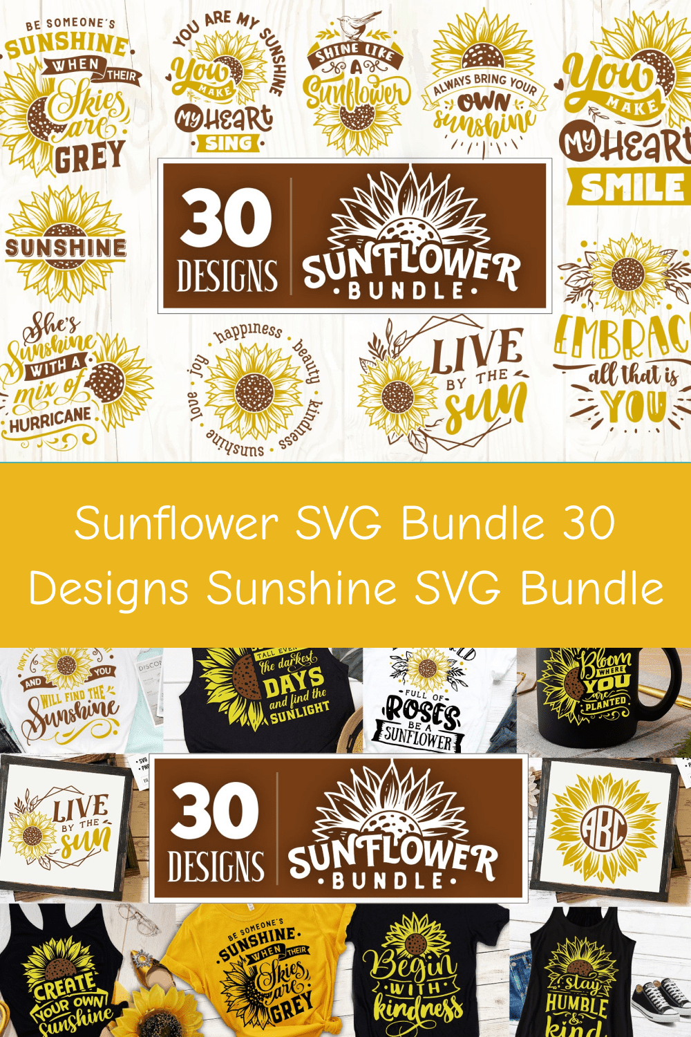 03 sunflower svg bundle 30 designs sunshine svg bundle pinterest