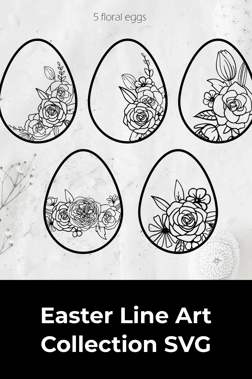 Easter Line Art Collection SVG.