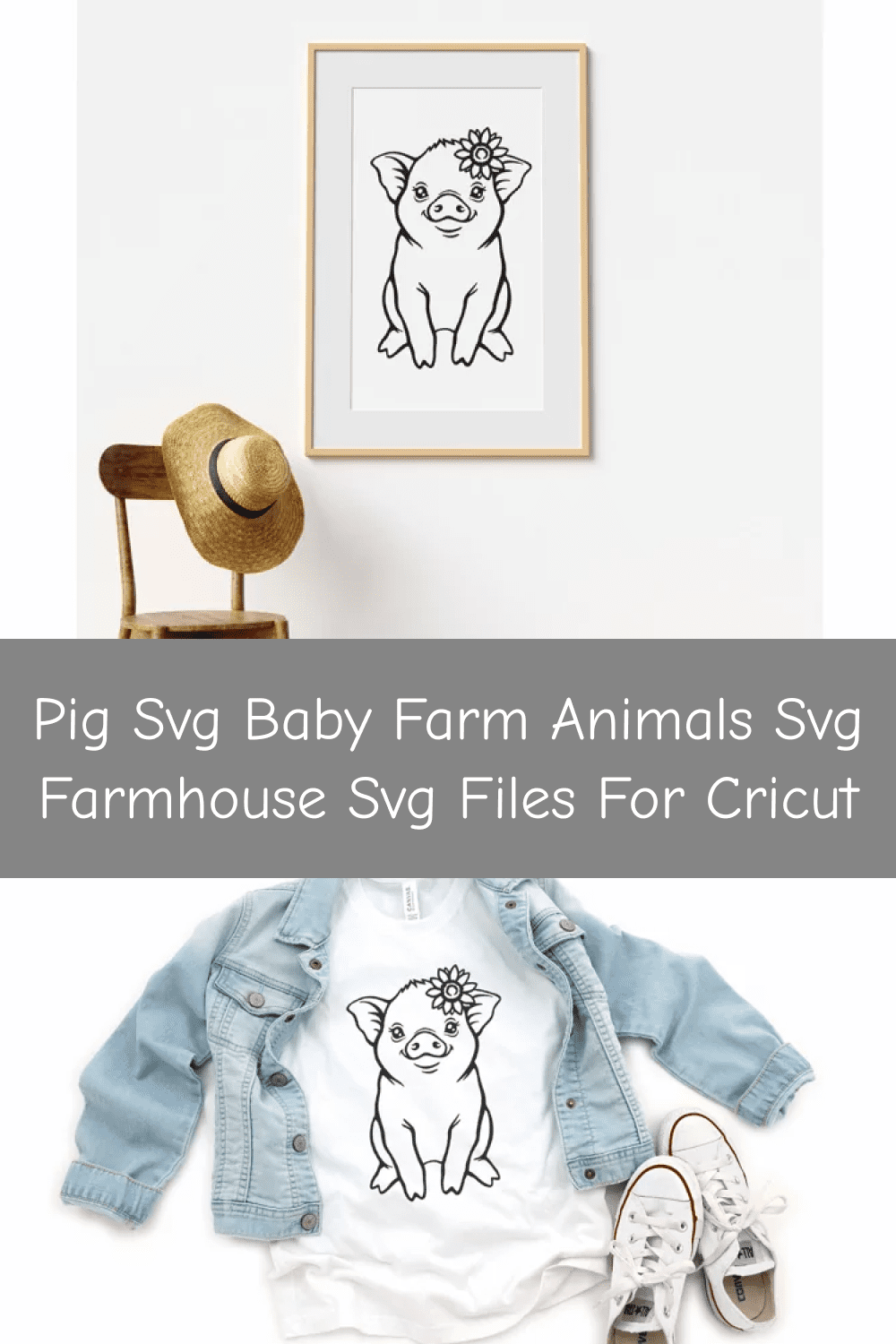 Pig SVG Baby Farm Animals SVG Farmhouse SVG Files for Cricut.