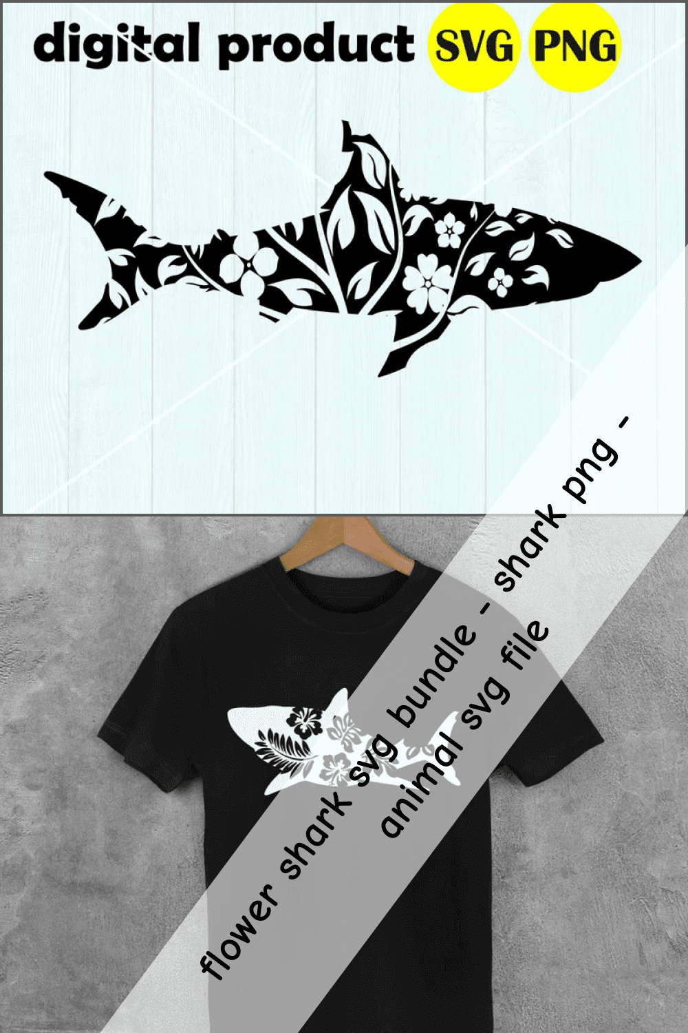 Floral Shark SVG Bundle.