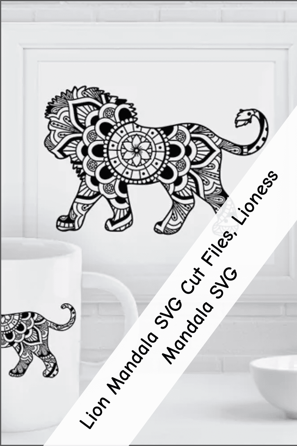 Lion Mandala SVG Cut Files, Lioness Mandala SVG.