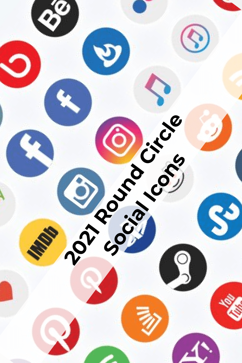 Light Round Circle Social Icons.