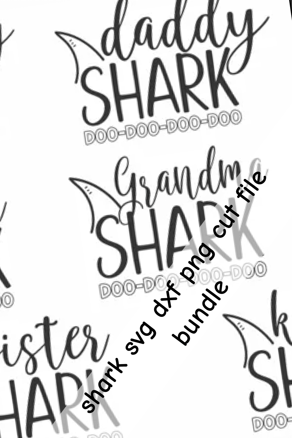 Shark SVG DXF PNG Cut File Bundle.