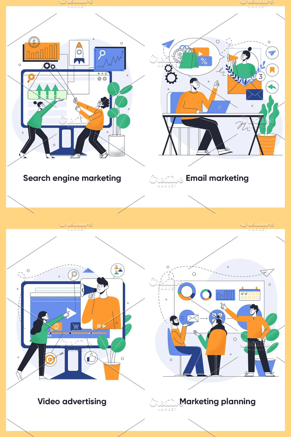Digital Marketing Illustration Pack.