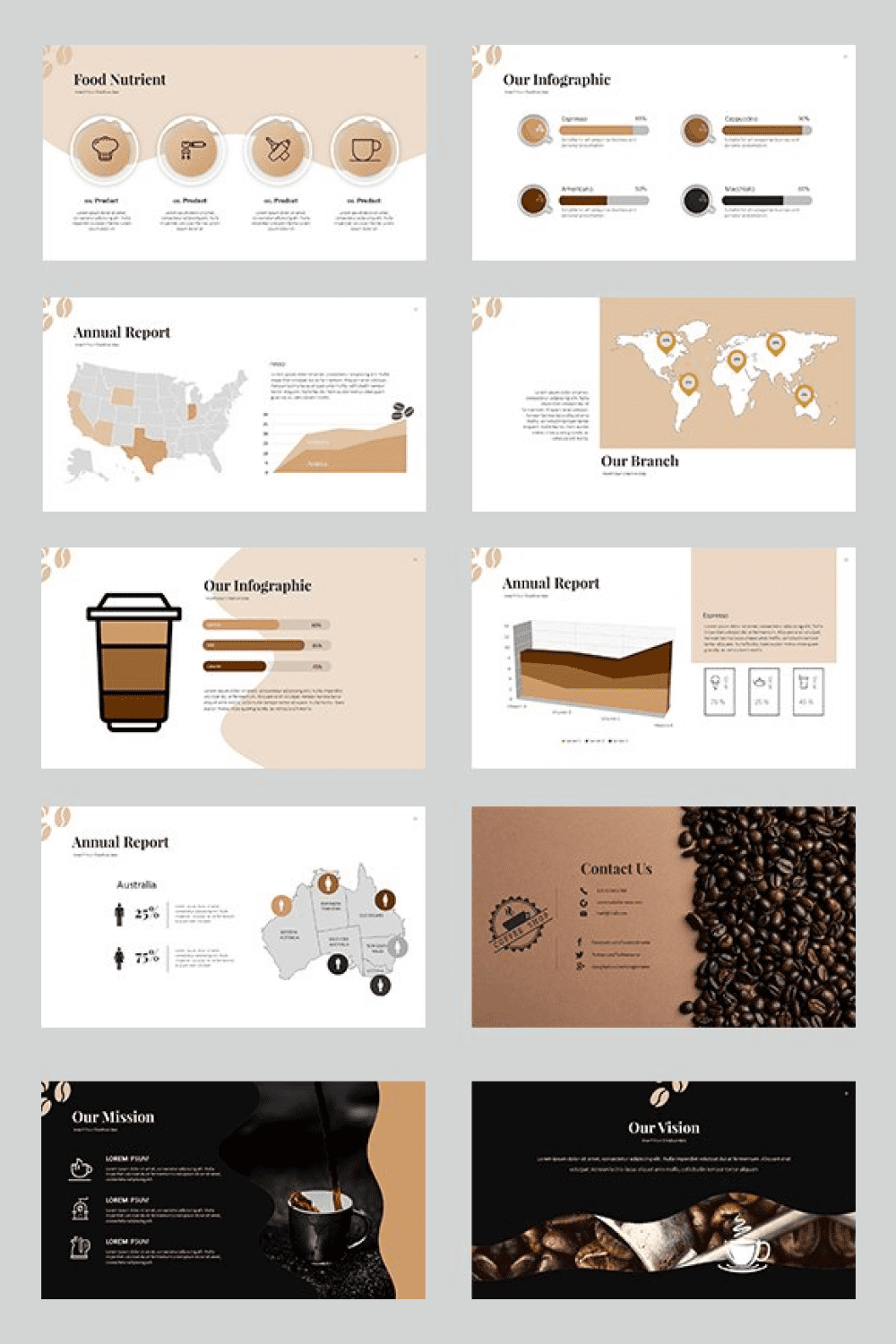 Template in brown in coffee style.