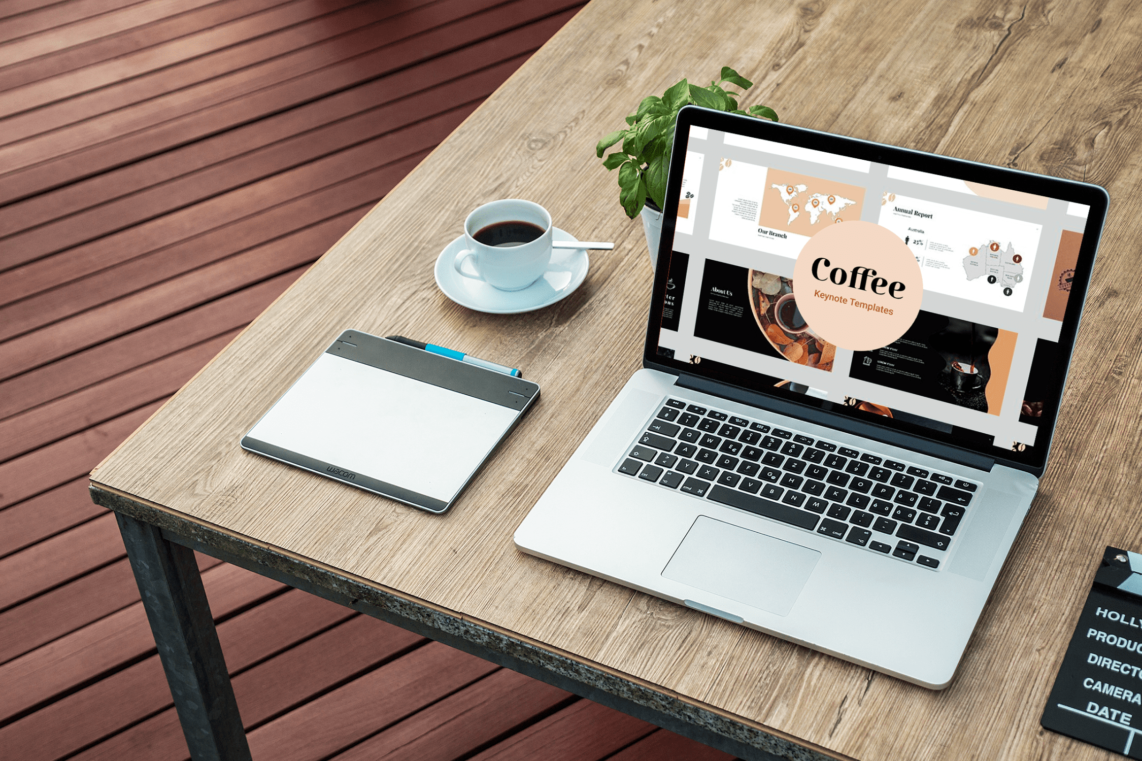 Coffee Keynote Templates - laptop.