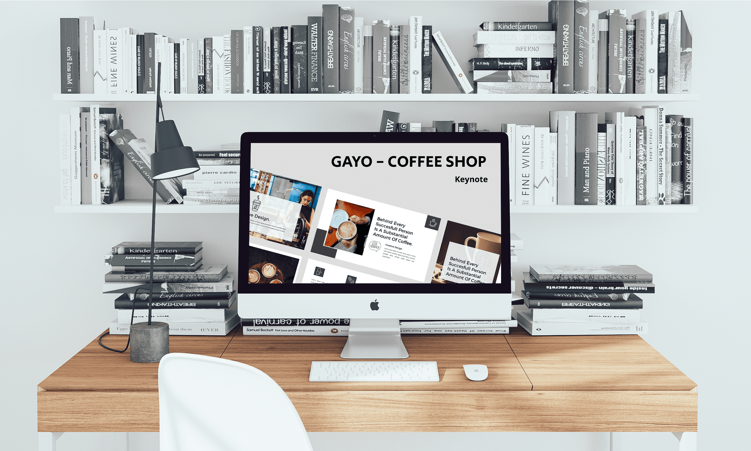 Desktop option of the Gayo - Coffee Shop Keynote.
