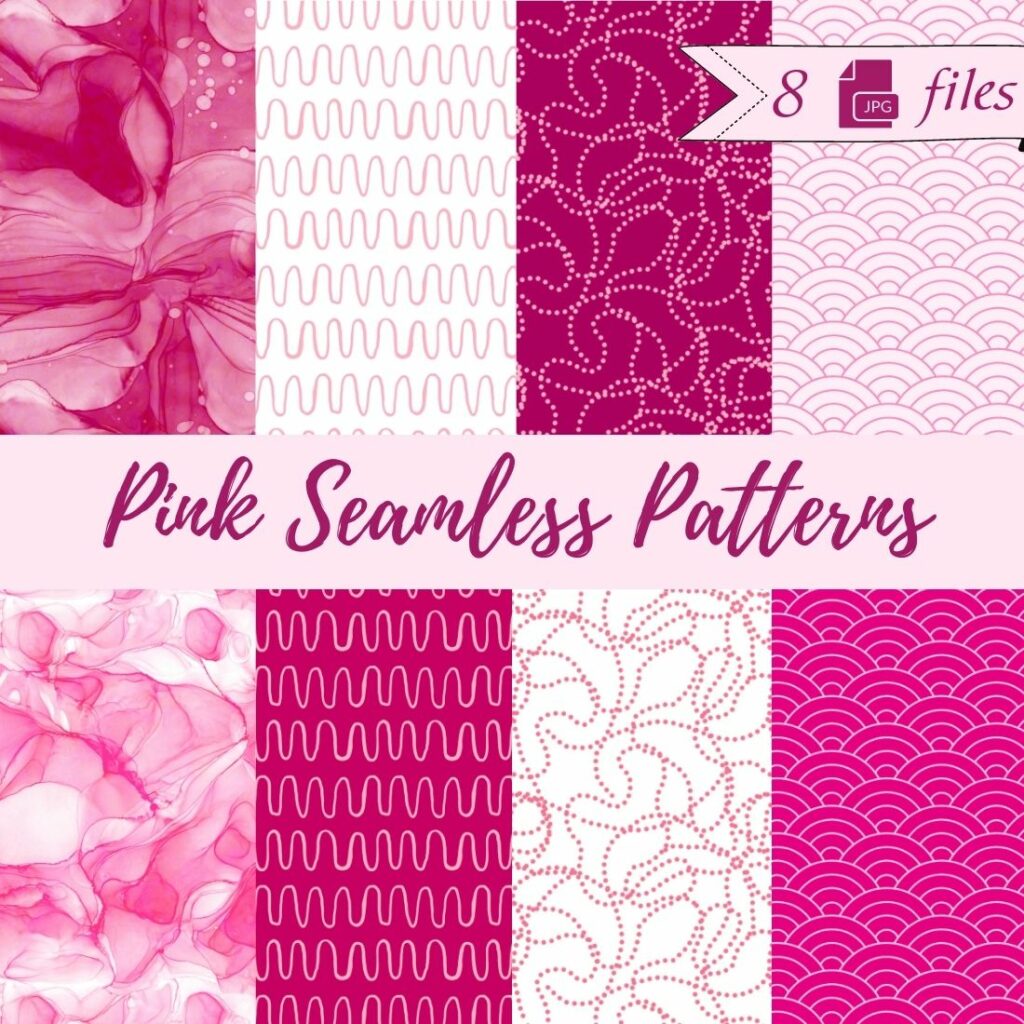 Pink Steamless Patterns Simple Pink Seamless Patterns 8 jpg - MasterBundles