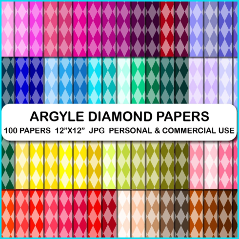 Argyle diamond digital papers, Argyle pattern background.